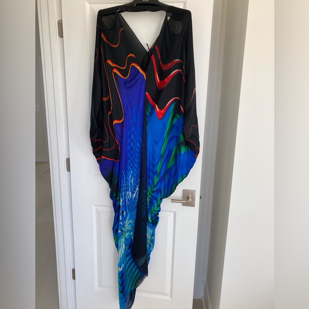 Roberto Cavalli Silk Caftan Multicolor Size 40 Italian